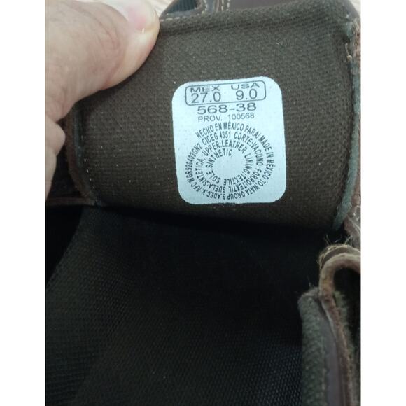 Men's Sandals Shoes Mexican Cklass Brown Leather Hook & Loop Size Size 9 - Picture 5 of 8